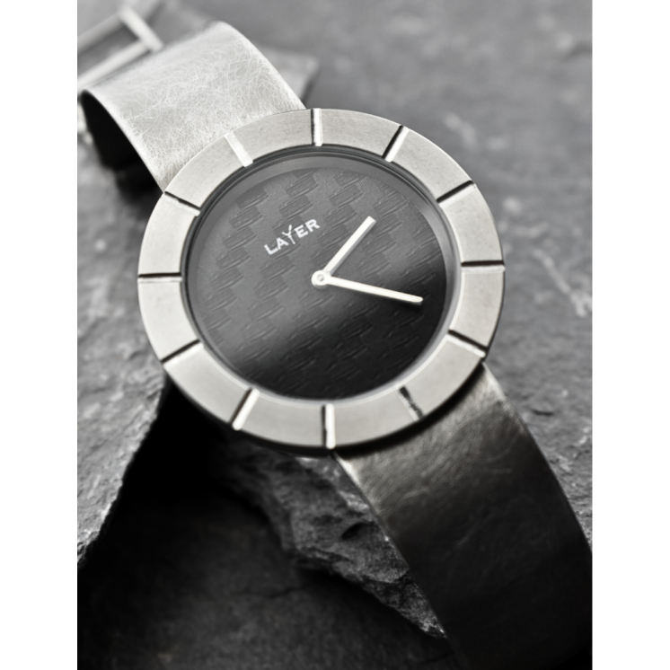 Titanium and carbon watch