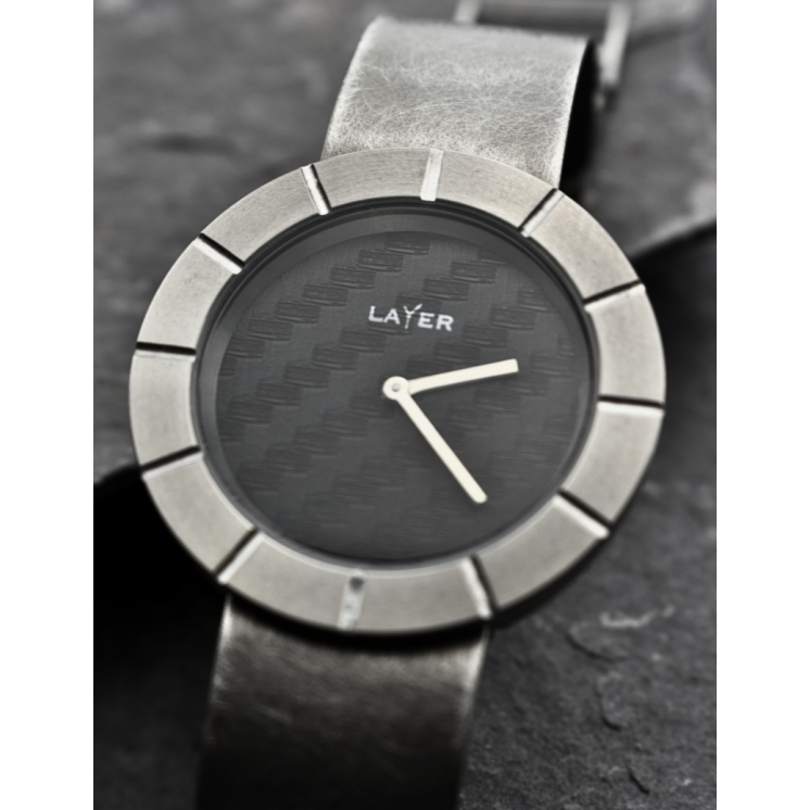 Titanium and carbon watch